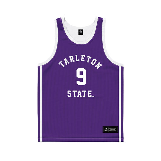 Tarleton State - NCAA Men's Basketball : Collin Course - Purple Basketball Jersey-0