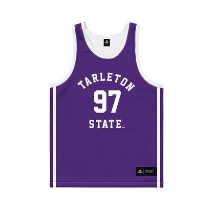 Tarleton State - NCAA Men's Basketball : Andy SIGISCAR - Purple Basketball Jersey-0