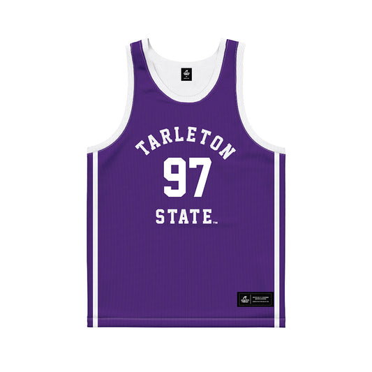 Tarleton State - NCAA Men's Basketball : Andy SIGISCAR - Purple Basketball Jersey-0