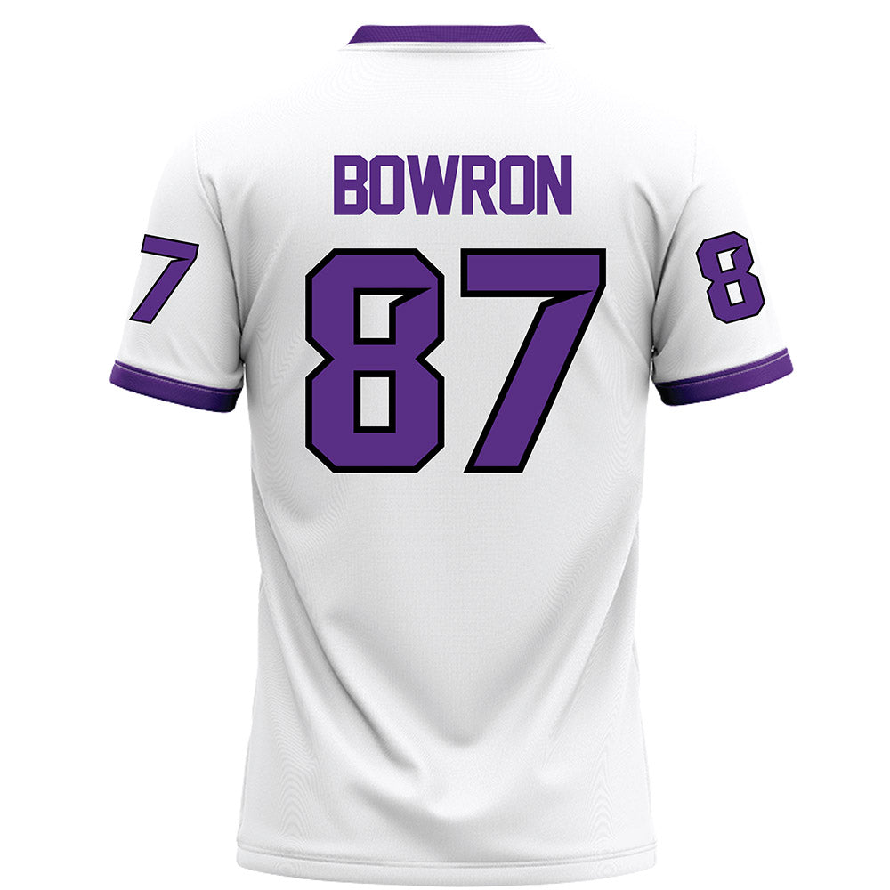 Tarleton State - NCAA Football : Wheeler Bowron - White Football Jersey-1