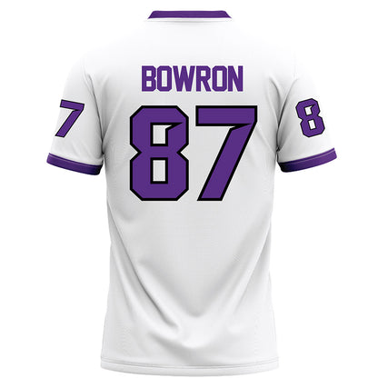 Tarleton State - NCAA Football : Wheeler Bowron - White Football Jersey-1