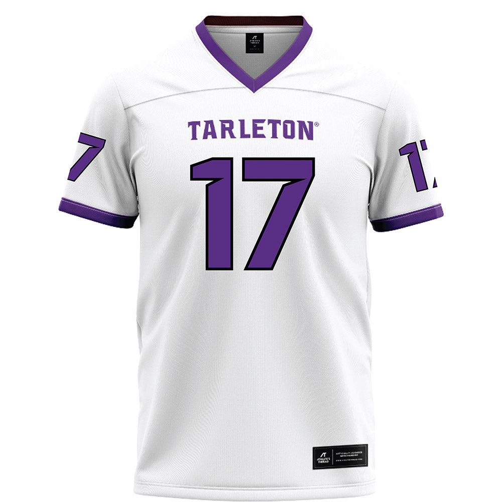 Tarleton State - NCAA Football : CJ Wells - White Football Jersey-0