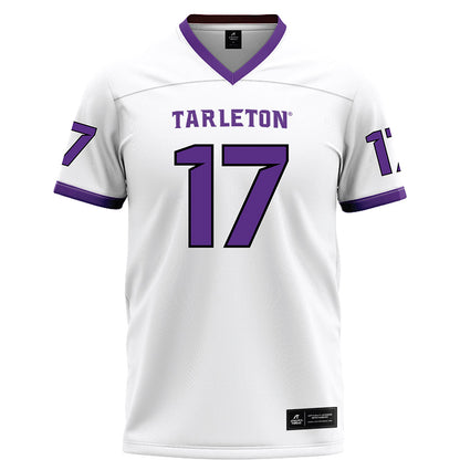 Tarleton State - NCAA Football : CJ Wells - White Football Jersey-0