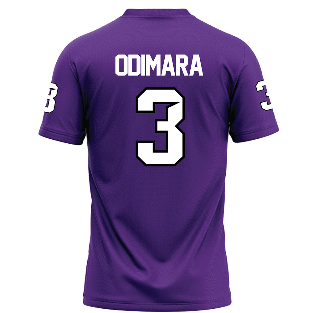 Tarleton State - NCAA Football : Les Odimara - Purple Football Jersey-1