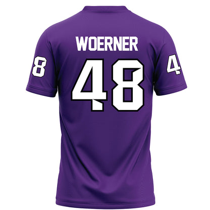 Tarleton State - NCAA Football : Reese Woerner - Purple Football Jersey-1
