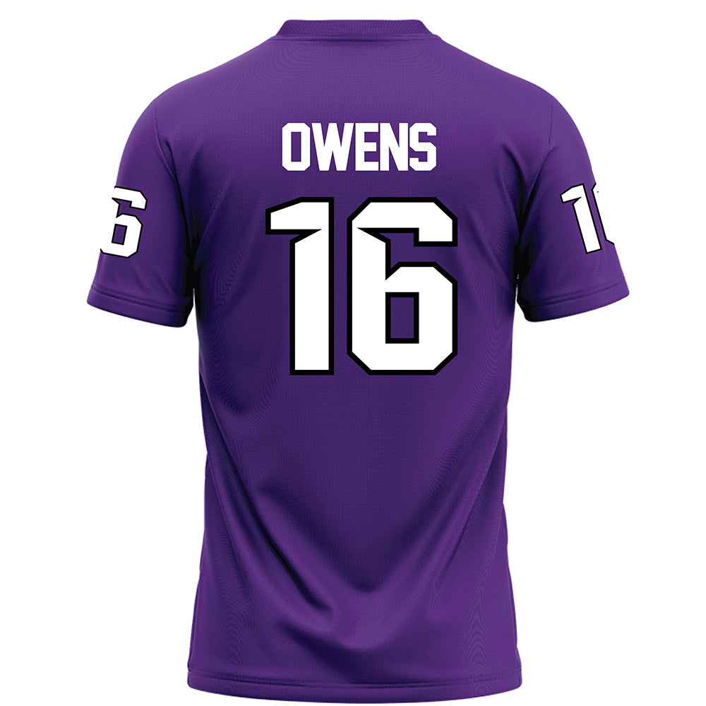 Tarleton State - NCAA Football : AJ Owens - Purple Football Jersey-1