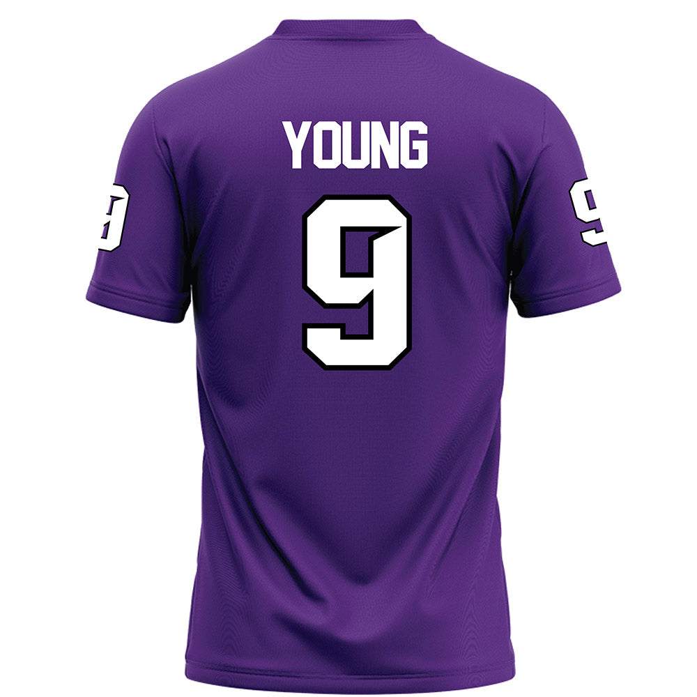 Tarleton State - NCAA Football : Tiar Young - Purple Football Jersey-1