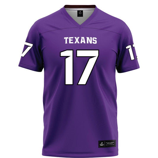 Tarleton State - NCAA Football : CJ Wells - Purple Football Jersey-0