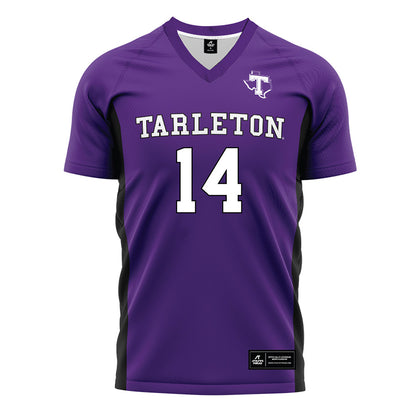 Tarleton State - NCAA Women's Soccer : Paisley Mabra - Purple Soccer Jersey-0