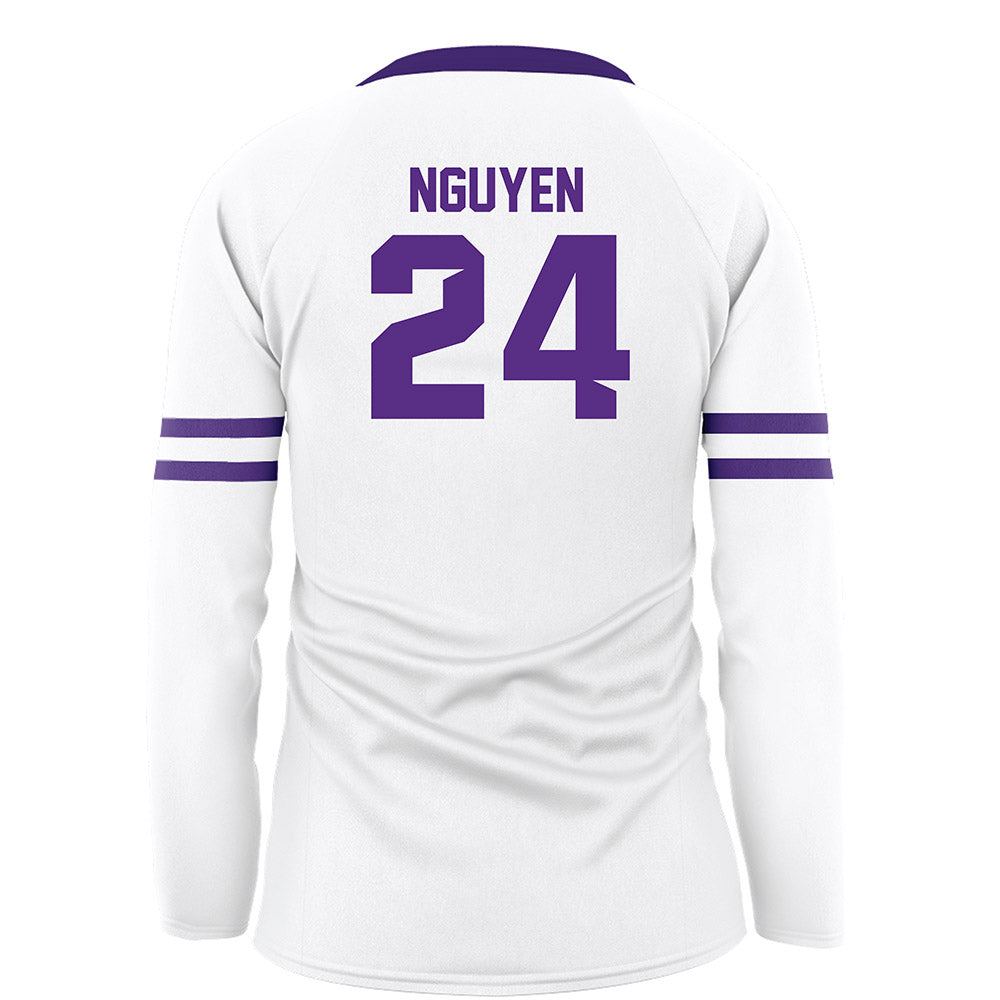Tarleton State - NCAA Women's Volleyball : Teya Nguyen - White Volleyball Jersey-1