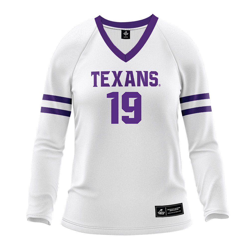 Tarleton State - NCAA Women's Volleyball : Alexa Earle - White Volleyball Jersey-0