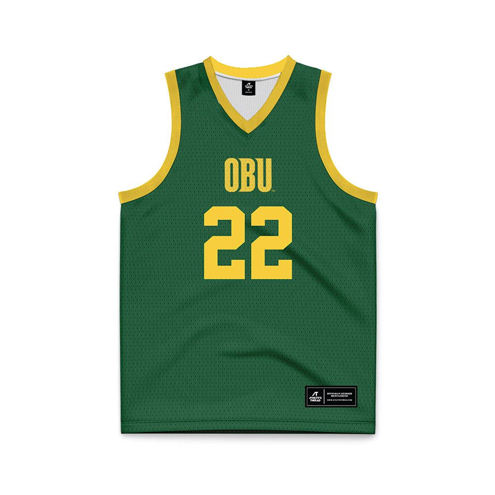 OKBU - NCAA Women's Basketball : Brianna Jones - Green Basketball Jersey-0