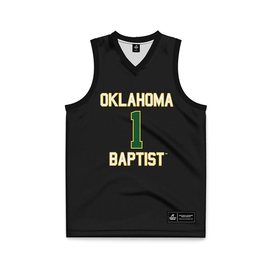 OKBU - NCAA Men's Basketball : Nathan Wilson - Black Basketball Jersey-0