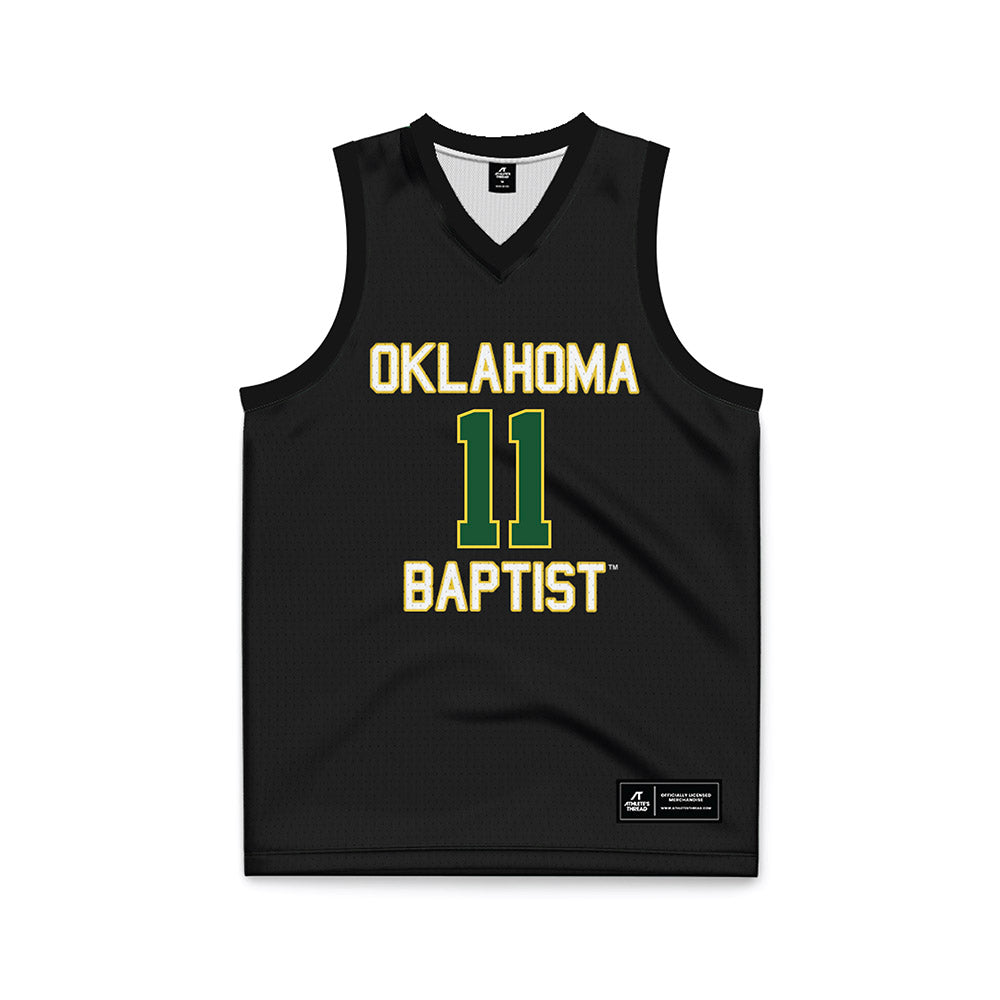 OKBU - NCAA Men's Basketball : Riley McGuirk - Black Basketball Jersey-0