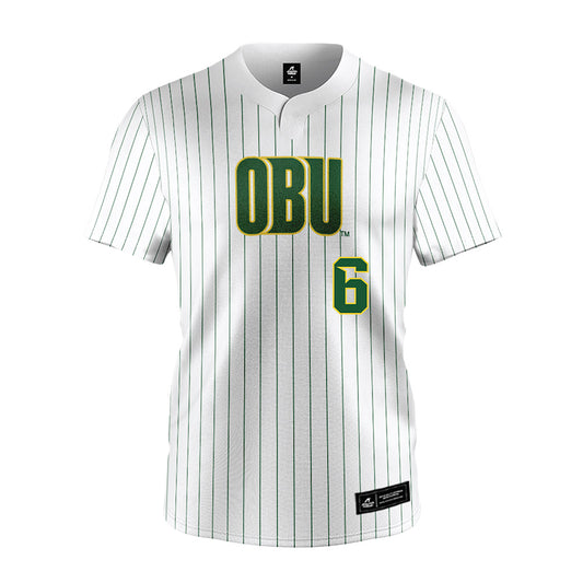 OKBU - NCAA Softball : Greenlee Wells - White Pinstripe Jersey-0