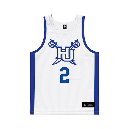 Hampton - NCAA Men's Basketball : Jalyke Gaines-Wyatt - White Basketball Jersey-0