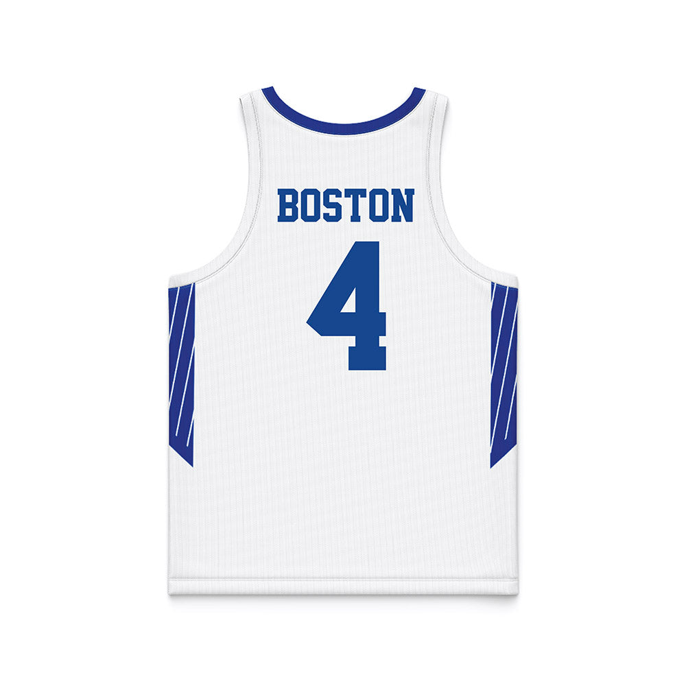 Hampton - NCAA Women's Basketball : Arlisha Boston - White Basketball Jersey-1