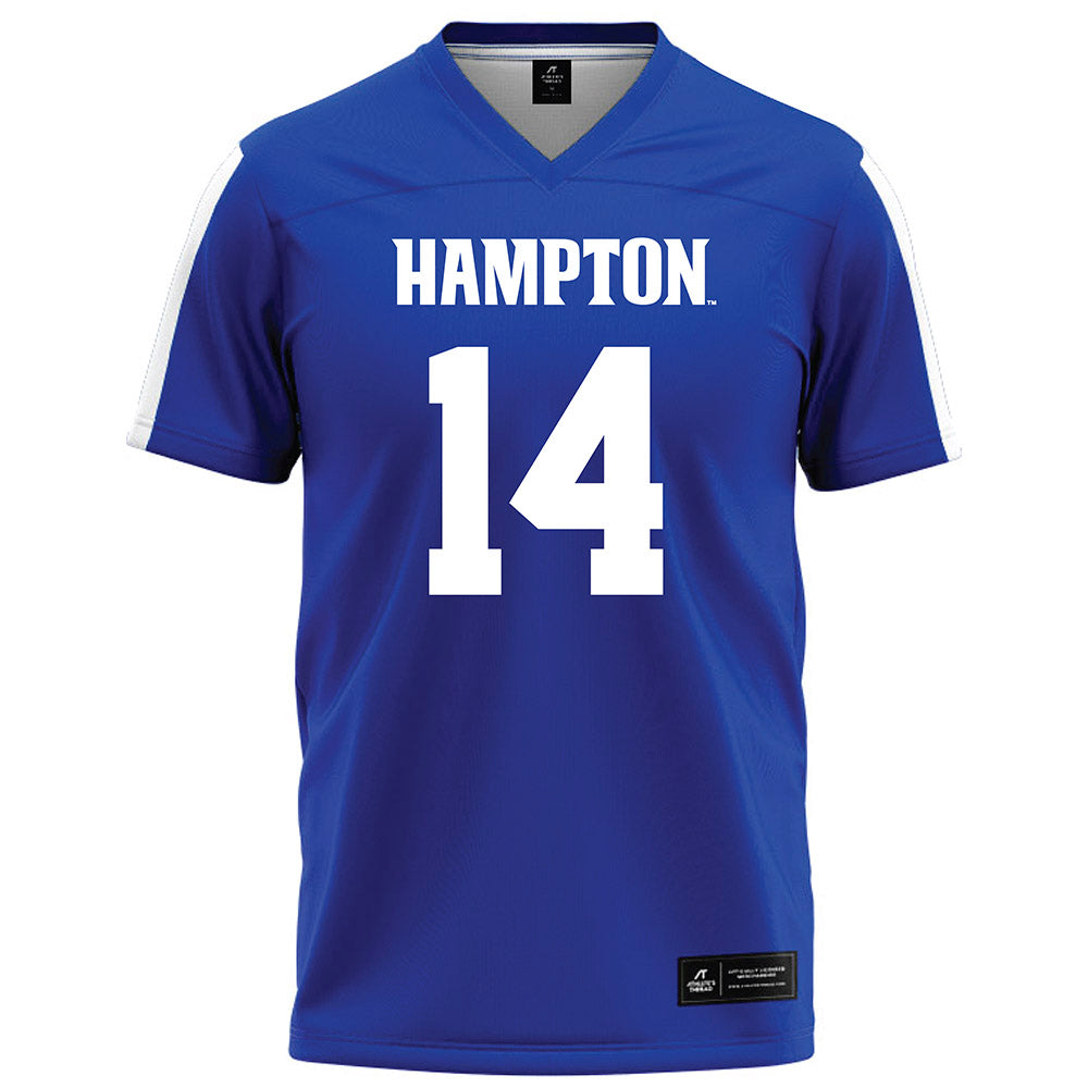 Hampton - NCAA Football : Nare Means - Blue Football Jersey-0