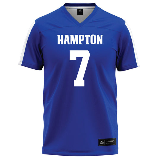 Hampton - NCAA Football : William Hicks - Blue Football Jersey-0