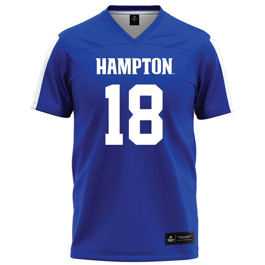 Hampton - NCAA Football : Jaysaun Coggins - Blue Football Jersey-0