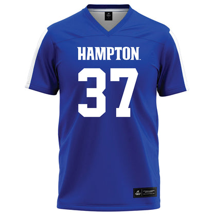 Hampton - NCAA Football : Elijah Bacon - Blue Football Jersey-0