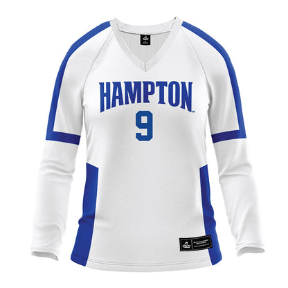 Hampton - NCAA Women's Volleyball : Jaya Rimm - White Volleyball Jersey-0