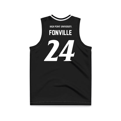 High Point - NCAA Men's Basketball : David Fonville - Black Basketball Jersey-1