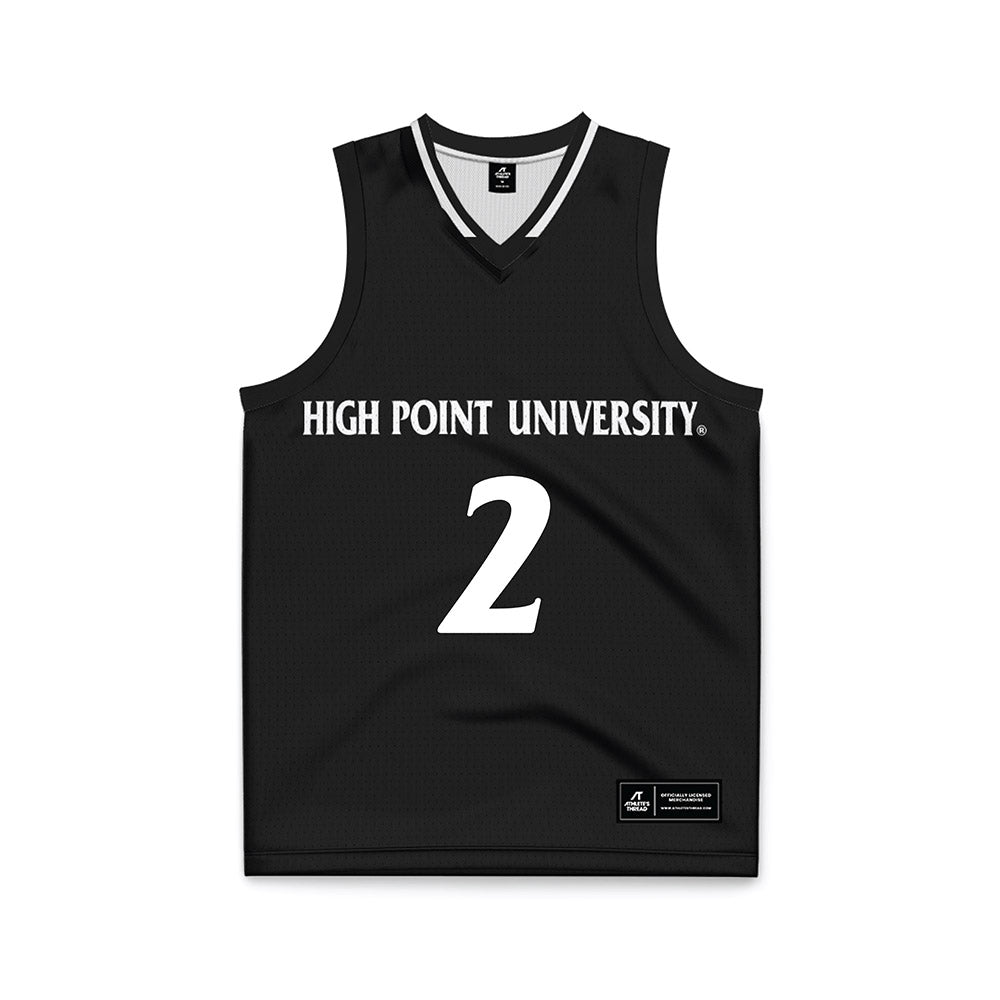High Point - NCAA Men's Basketball : Vincent Brady - Black Basketball Jersey-0
