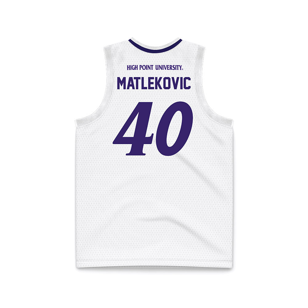 High Point - NCAA Men's Basketball : Ivan Matlekovic - White Basketball Jersey-1