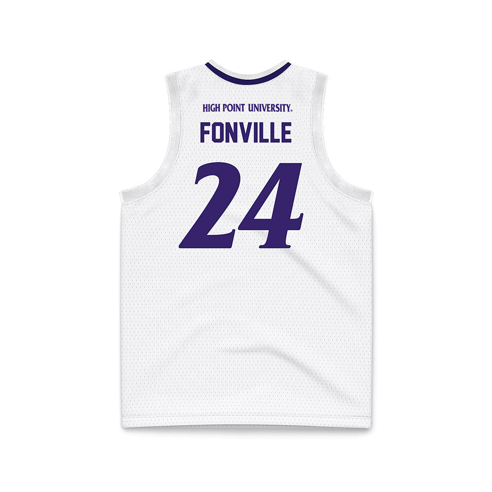 High Point - NCAA Men's Basketball : David Fonville - White Basketball Jersey-1
