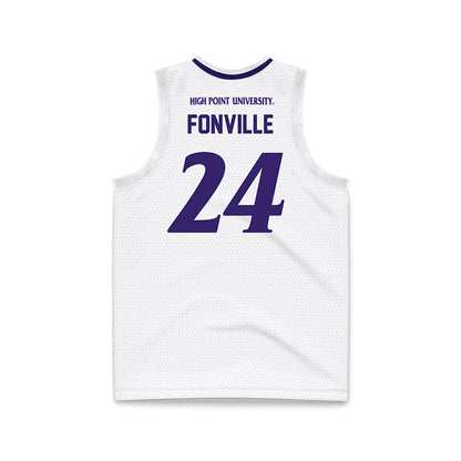 High Point - NCAA Men's Basketball : David Fonville - White Basketball Jersey-1