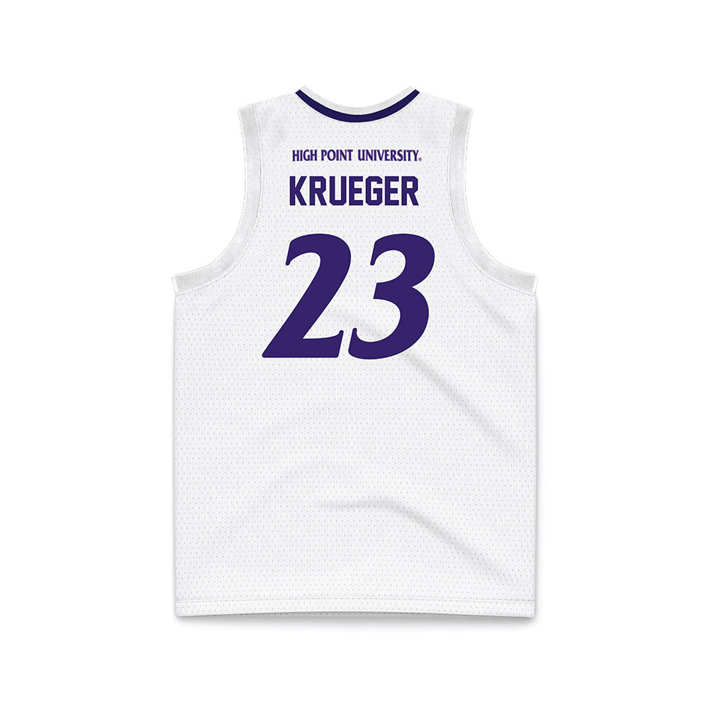 High Point - NCAA Men's Basketball : Kasen Krueger - White Basketball Jersey-1