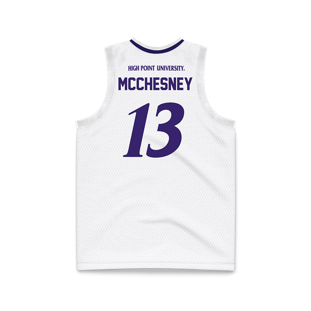 High Point - NCAA Men's Basketball : Liam Mcchesney - White Basketball Jersey-1