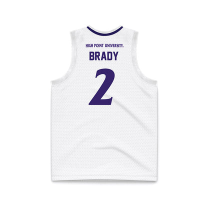 High Point - NCAA Men's Basketball : Vincent Brady - White Basketball Jersey-1