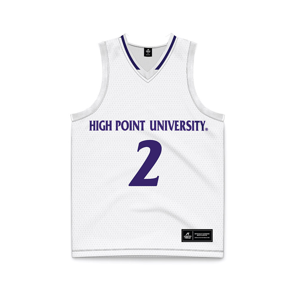 High Point - NCAA Men's Basketball : Vincent Brady - White Basketball Jersey-0