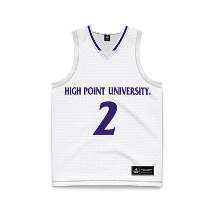 High Point - NCAA Men's Basketball : Vincent Brady - White Basketball Jersey-0