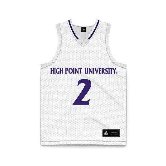 High Point - NCAA Men's Basketball : Vincent Brady - White Basketball Jersey-0