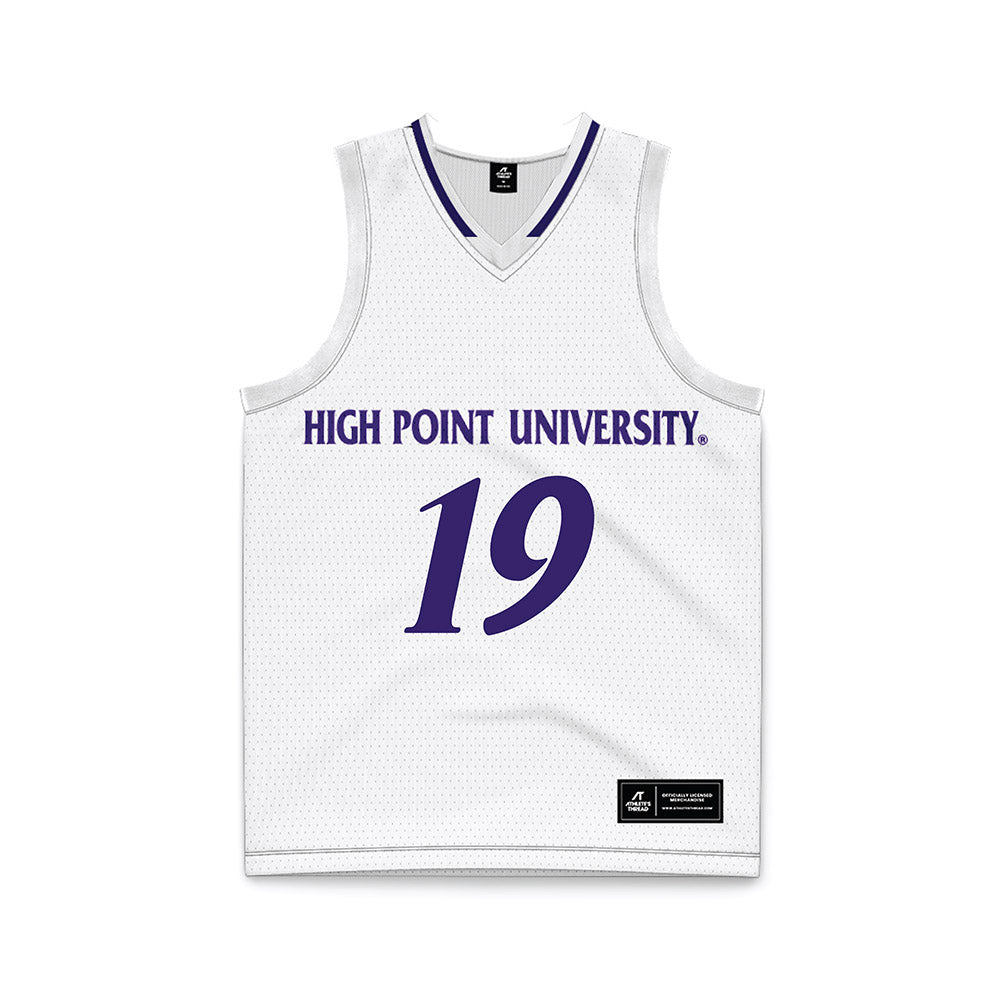 High Point - NCAA Men's Basketball : Josh Ibukunoluwa - White Basketball Jersey-0