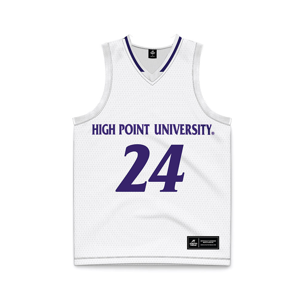 High Point - NCAA Men's Basketball : David Fonville - White Basketball Jersey-0