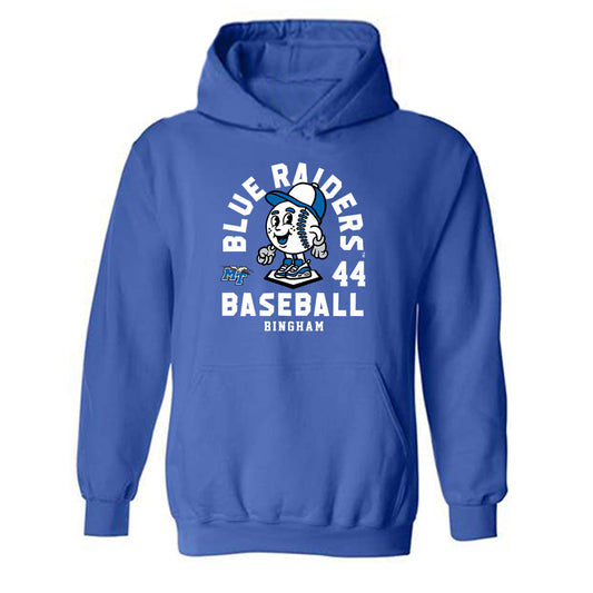 MTSU - NCAA Baseball : Logan Bingham - Fashion Shersey Hooded Sweatshirt