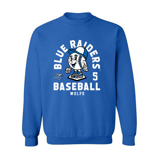 MTSU - NCAA Baseball : Matt Wolfe - Fashion Shersey Crewneck Sweatshirt-0