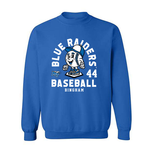 MTSU - NCAA Baseball : Logan Bingham - Fashion Shersey Crewneck Sweatshirt