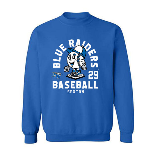 MTSU - NCAA Baseball : Landon Sexton - Fashion Shersey Crewneck Sweatshirt-0