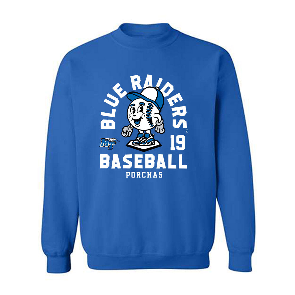 MTSU - NCAA Baseball : Matthew Porchas - Fashion Shersey Crewneck Sweatshirt-0