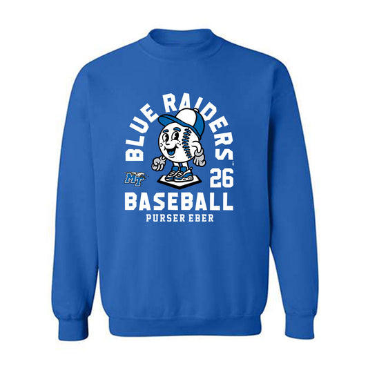 MTSU - NCAA Baseball : Braeden Purser-Eber - Fashion Shersey Crewneck Sweatshirt