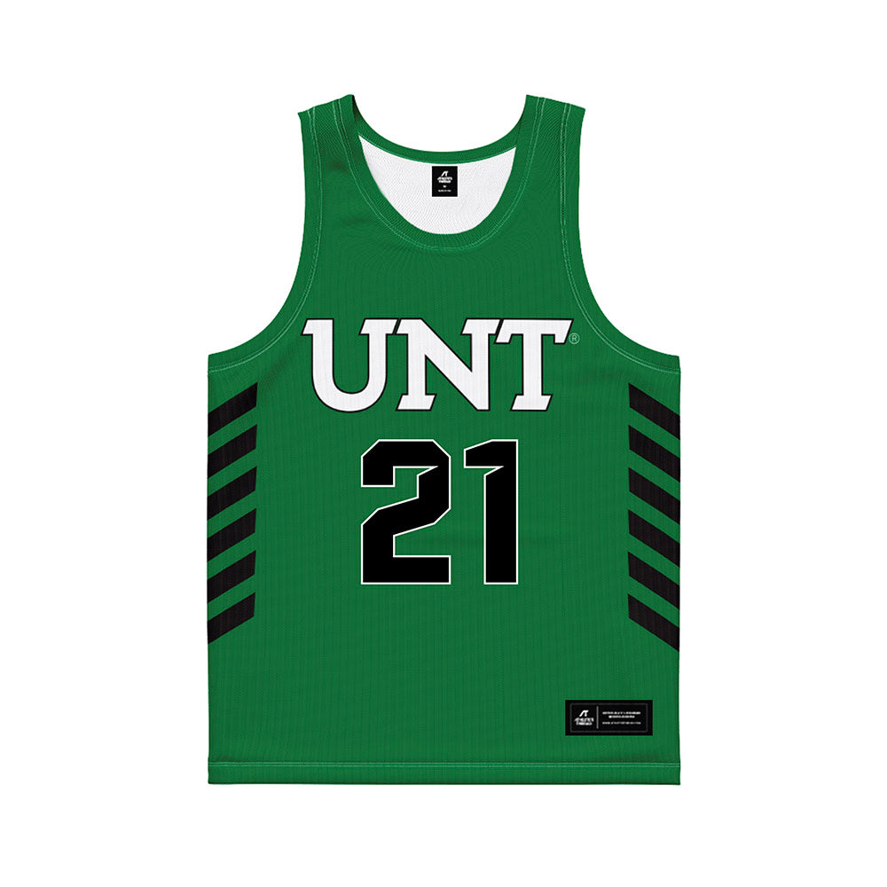 North Texas - NCAA Women's Basketball : Tionna Lidge - Green Basketball Jersey-0