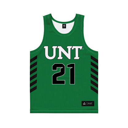 North Texas - NCAA Women's Basketball : Tionna Lidge - Green Basketball Jersey-0