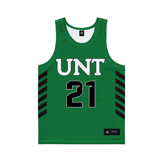 North Texas - NCAA Women's Basketball : Tionna Lidge - Green Basketball Jersey-0