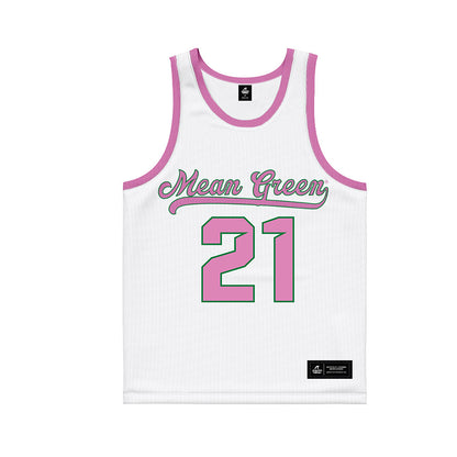 North Texas - NCAA Women's Basketball : Tionna Lidge - Pink Basketball Jersey-0