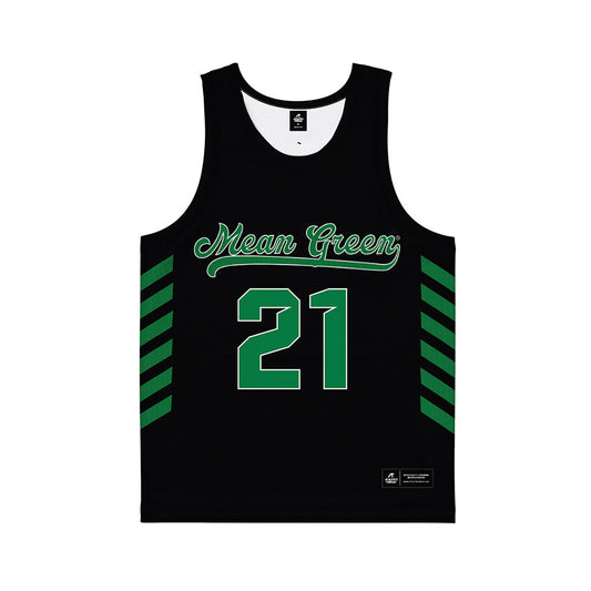 North Texas - NCAA Women's Basketball : Tionna Lidge - Black Basketball Jersey-0